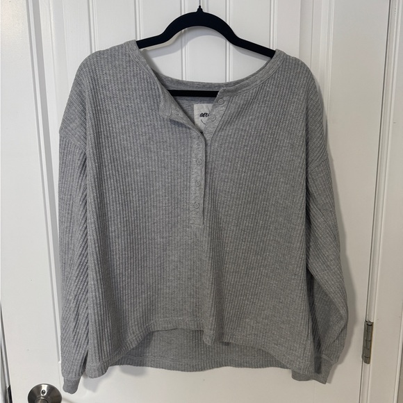 Aerie Waffle Henley Sweatshirt - Picture 2 of 5
